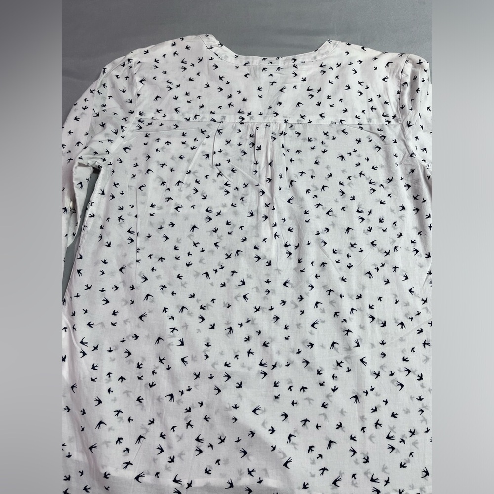 Bossini Women's Long Sleeve Blouse Bird Print Size Small - Picture 4 of 7